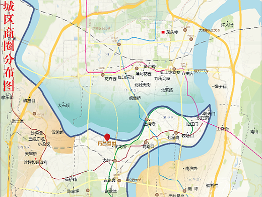 主城商业区招商信息表手绘地图