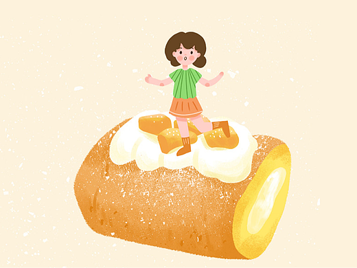 甜点女孩--芒果奶油瑞士卷女孩