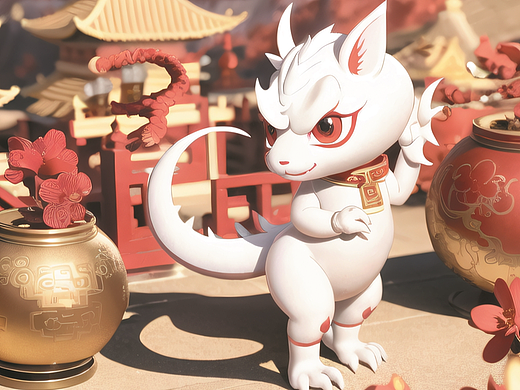 中国神话神兽可爱的小龙