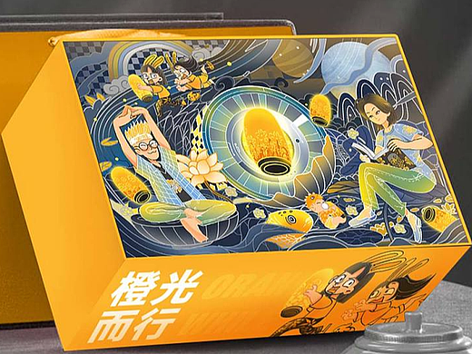 陶瓷灯包装插画设计X向光而行