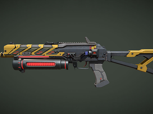 Maya-能量冲锋枪模型制作教程。maya建模基础教程