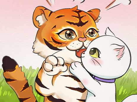 国际接吻日-大猫与小猫