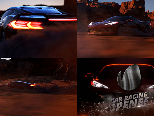 AE模板 | 时尚驾驶项目标志图形LOGO介绍赛车赛道体验