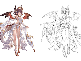 手绘碧蓝幻想纯白龙姬