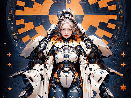 【道教文化】科幻风机甲美少女六十四卦高清手机壁纸
