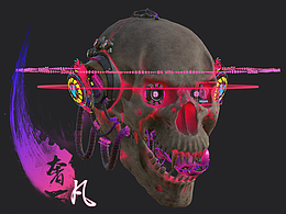 赛博朋克骷髅头