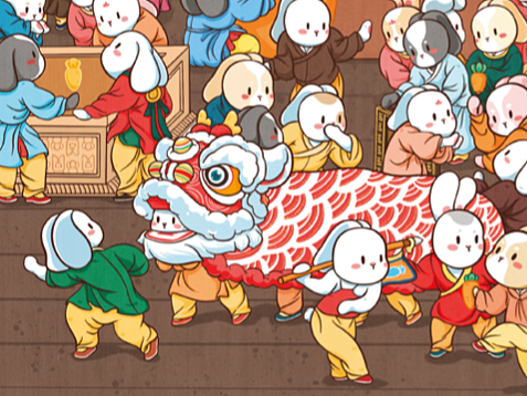 百兔之迎春纳福