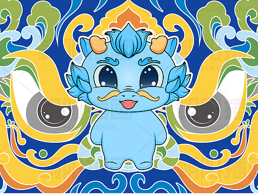 龙年生肖IP形象设计 矢量插画设计丨龙小团