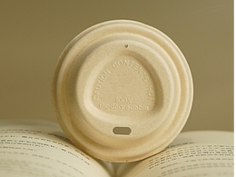 甘蔗渣做成的咖啡杯盖