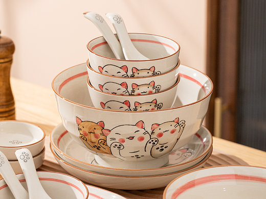产品摄影 / 日式手绘萌宠餐具套装