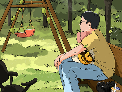 父亲和小女儿（个人主页-ZNjUwMjM3NDA=） - 创作习作 - 站酷设计师阿树11原创素材 - 站酷ZCOOL