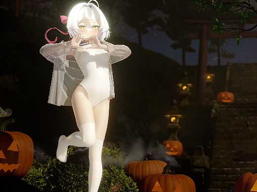 blender3D辅助插画-万圣少女