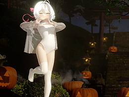 blender3D辅助插画-万圣少女