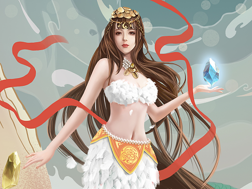 《女娲》角色原画 场景插画 商业原创