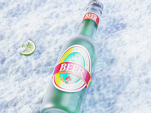 blender雪地啤酒场景