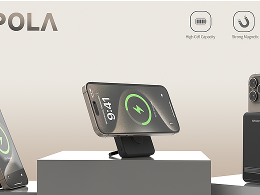 3C磁吸充电宝渲染排版