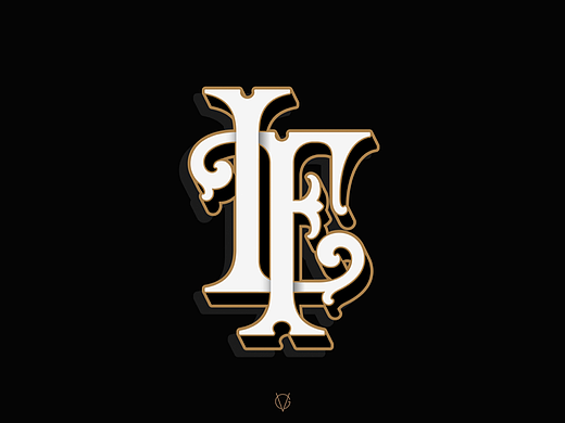 徽章LOGO设计-FL-Monogram花押字-复古风格