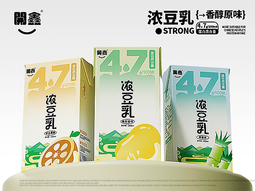 4.7克蛋白质 開鑫浓豆乳包装设计