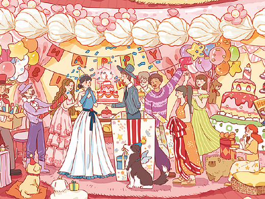插画拼图|蛋糕小屋