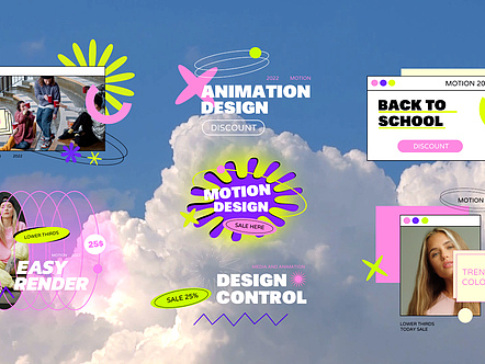 AE模板|电脑桌面图标元素创意标题字幕文字动效动画