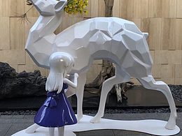 玻璃鋼切面白色抽象動物大雕塑 商場樓頂咖啡廳藝術(shù)品