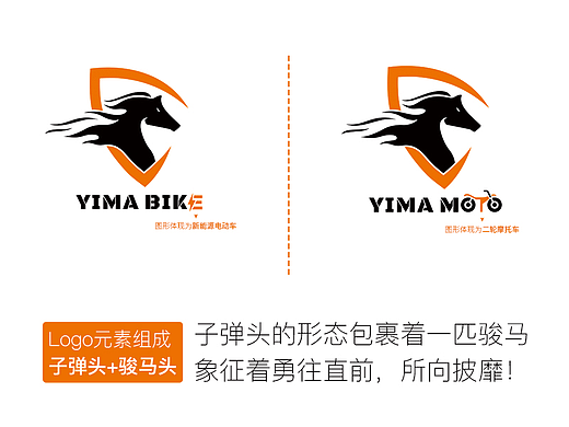墨西哥领头马“yima bike”&“yima moto”logo