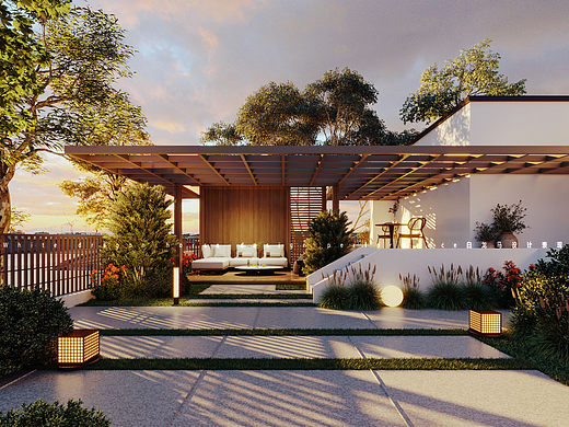 庭院——白龙马效果图