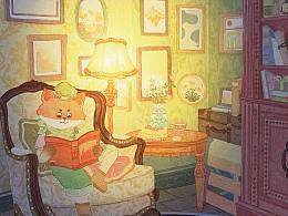 水彩插画—小柴狐与贝贝熊的小日常