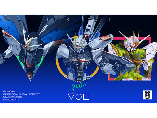 高达《CODE：海、雪、森》（个人主页-ZNjAwNjQ3NDA=） - 商业插画 - 站酷设计师FEL11X原创素材 - 站酷ZCOOL