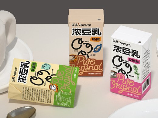 原创-尚智×乐多｜浓豆乳系列包装｜食品包装设计