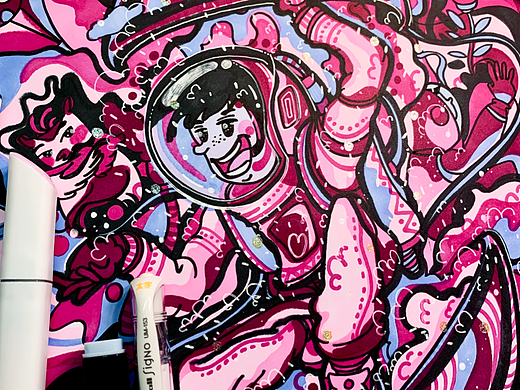 马克笔手绘插画14