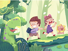 打卡100天（第3天）之儿童插画丛林探险