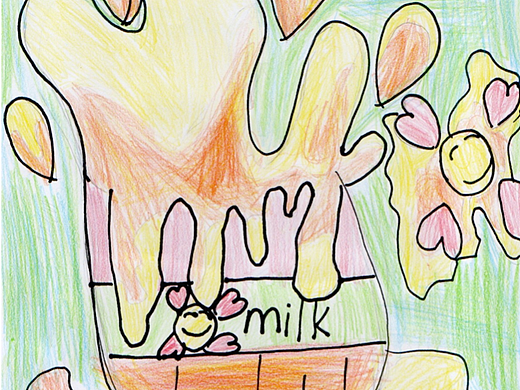 2023.04.08 手绘 牛奶宣传广告
