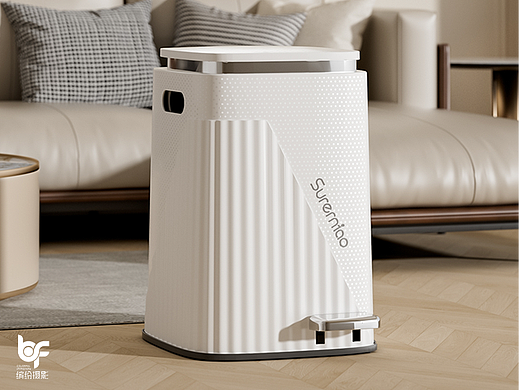 产品渲染｜脚踏垃圾桶