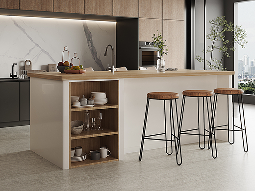 清洗+收纳+吧台,原木岛台被我封为"灵动岛“!