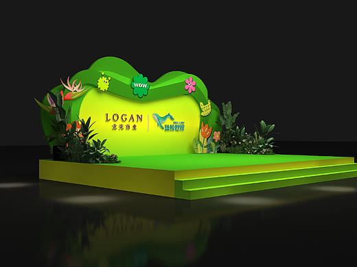 森林主题舞台设计3d效果图