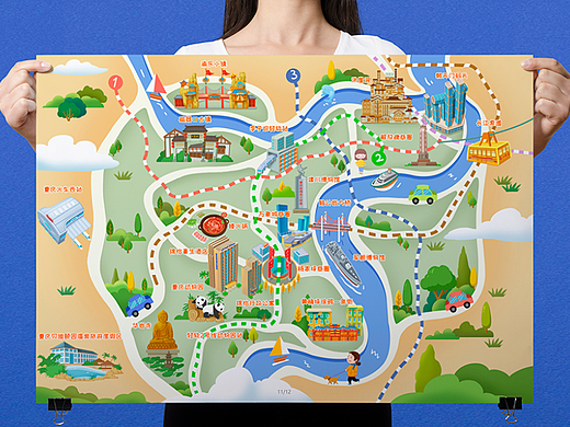 重庆锦怡豪生酒店品牌宣传和手绘地图设计