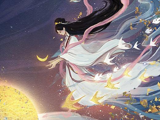 几张中国神话故事（板绘仿岩彩）