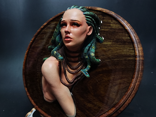 美杜莎，蛇发女妖，希腊神话白膜涂装成品展示