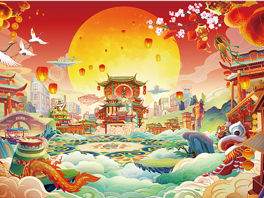 团队作品 | 元气满满新出发-汤达人过年神曲插画