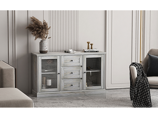 跨境电商作品展示-渲染家具-灰色餐边柜