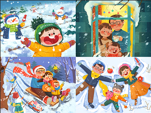 关于冬天和雪的插画小合集
