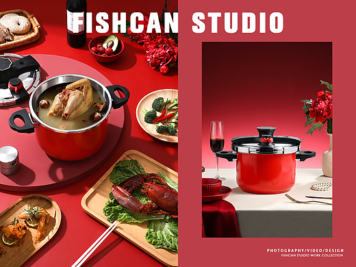 国风牡丹高压锅拍摄