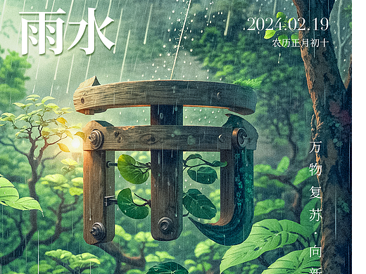 SD造字 | 雨水节气海报