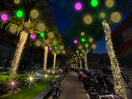 户外树木亮化挂树铝线球吊挂景观挂饰铭星工厂专业灯光