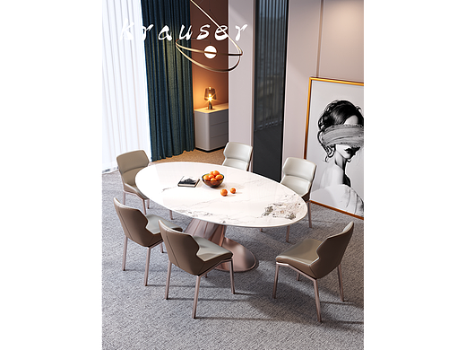 Krauser 效果图表现-轻奢餐桌椅