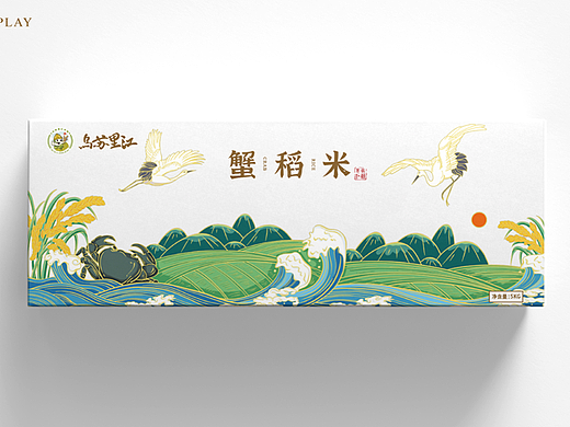 蟹田大米手绘包装设计｜大米包装