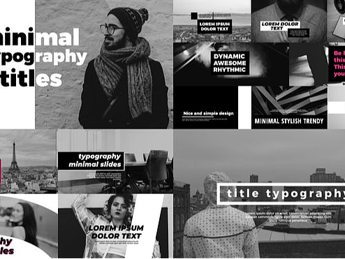 PR模板|简洁清晰创意黑白版城市排版标题介绍商业广告