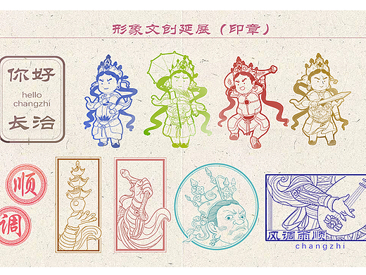 长治观音堂护世天王文创设计
