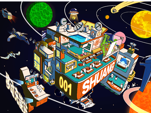 渔月盛 空间站墙画{已落地}